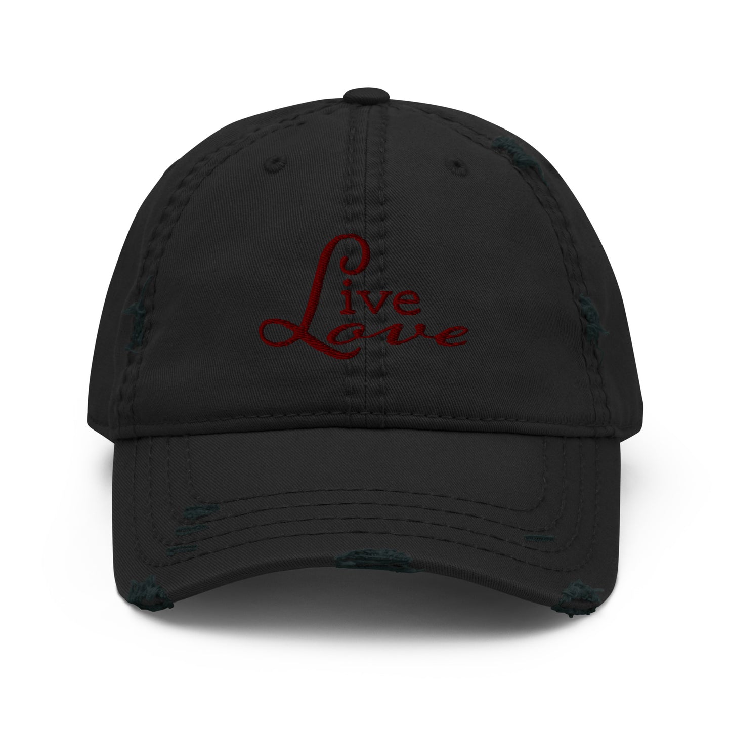 Live Love Embroidered- Distressed Ballcap