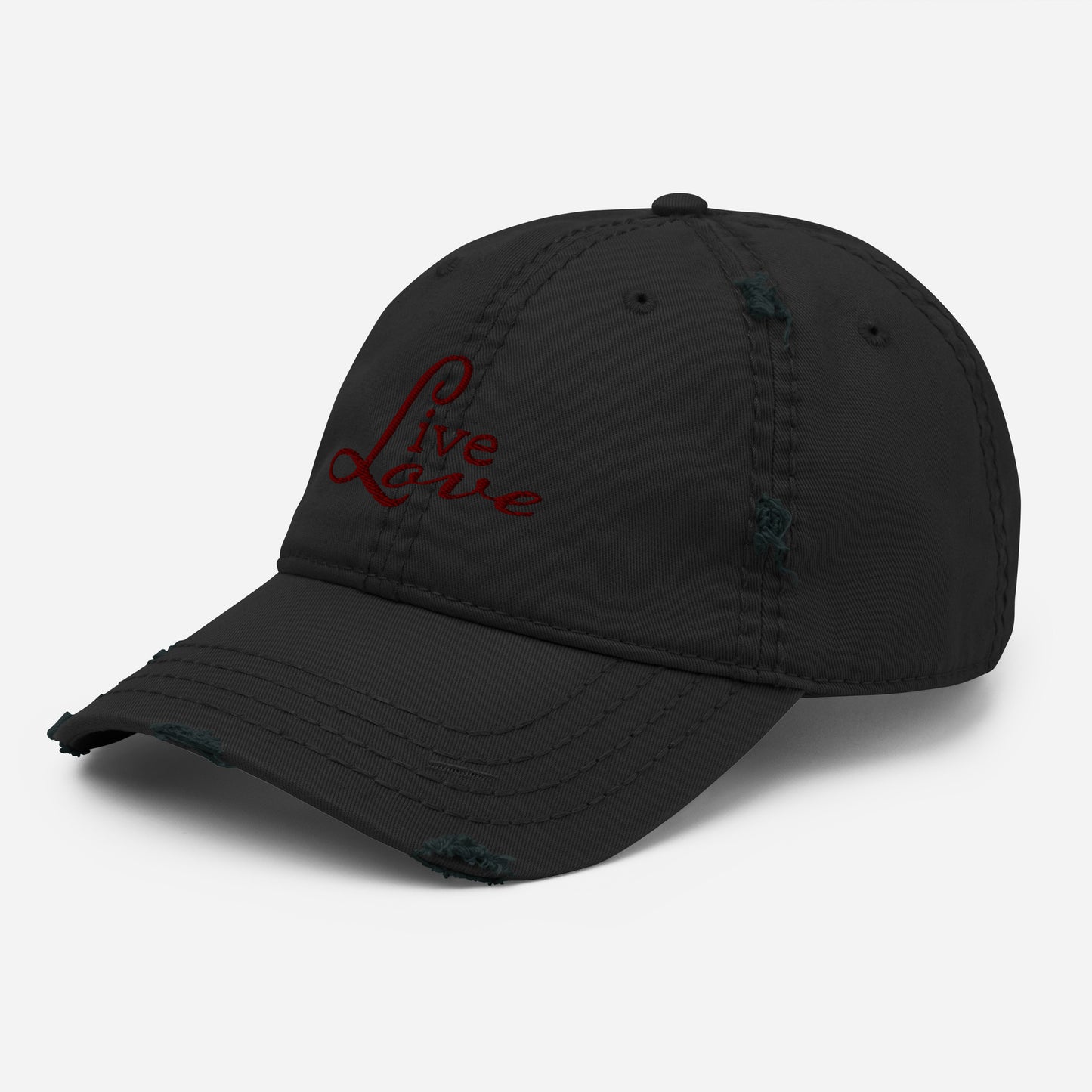 Live Love Embroidered- Distressed Ballcap