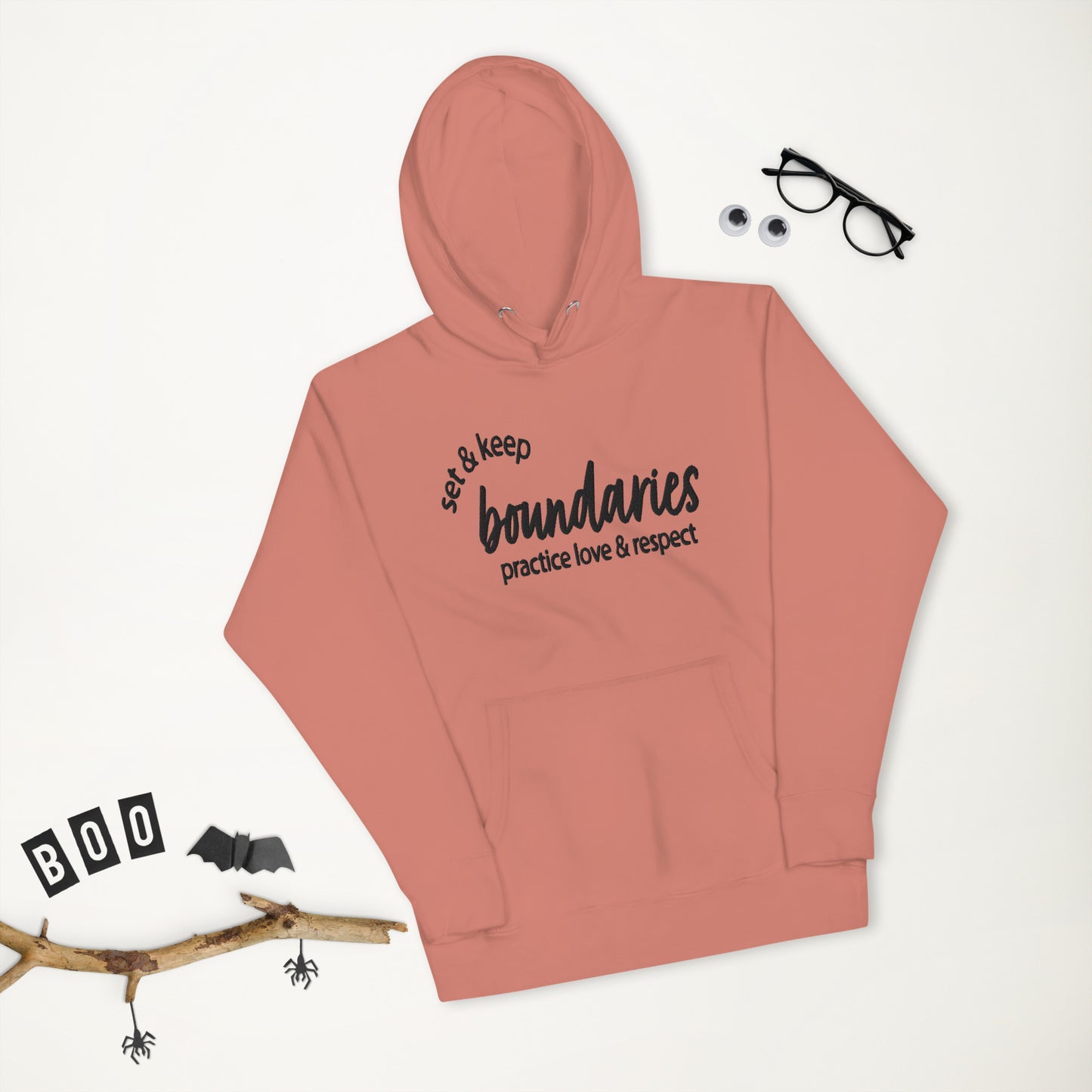 Set & Keep Boundaries Embroidered- Unisex Hoodie