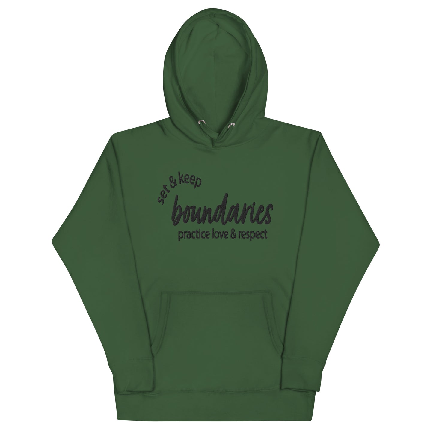 Set & Keep Boundaries Embroidered- Unisex Hoodie