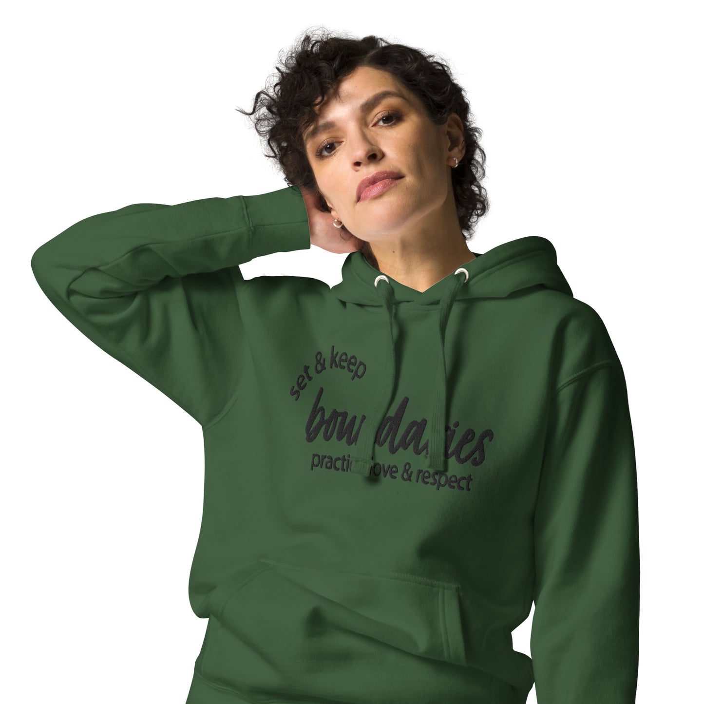 Set & Keep Boundaries Embroidered- Unisex Hoodie