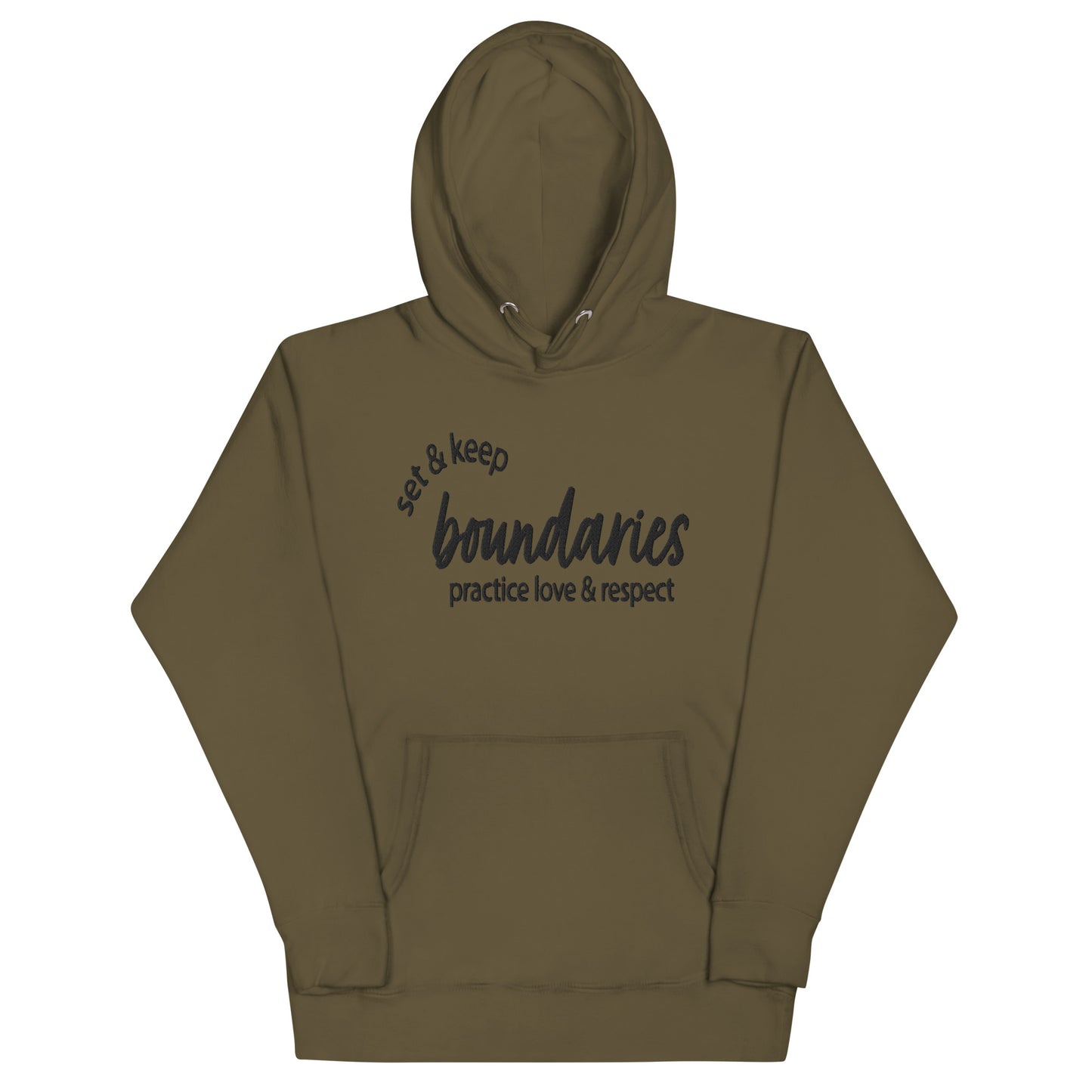 Set & Keep Boundaries Embroidered- Unisex Hoodie