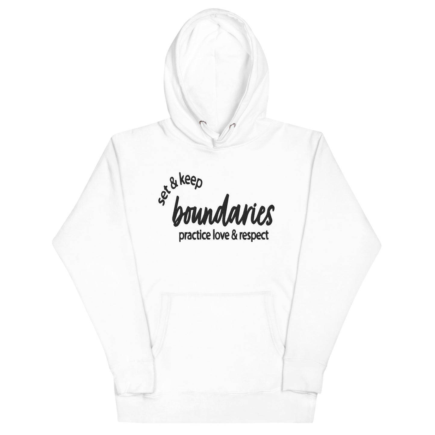 Set & Keep Boundaries Embroidered- Unisex Hoodie