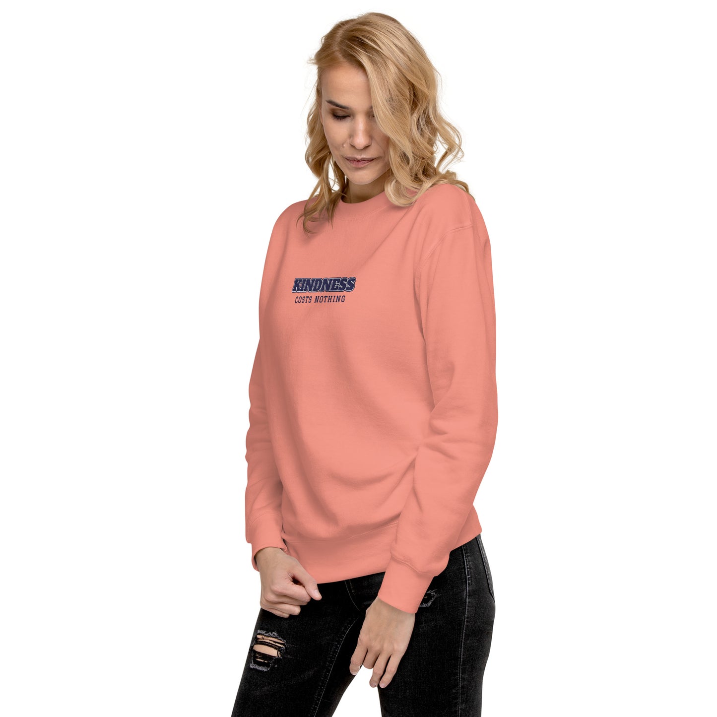 Kindness Costs Nothing Embroidery Unisex Premium Sweatshirt